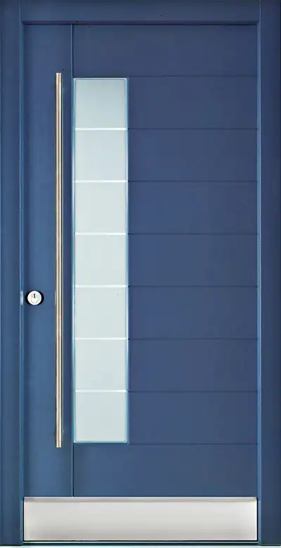 Holzhaustüre blau H108 von Rubner